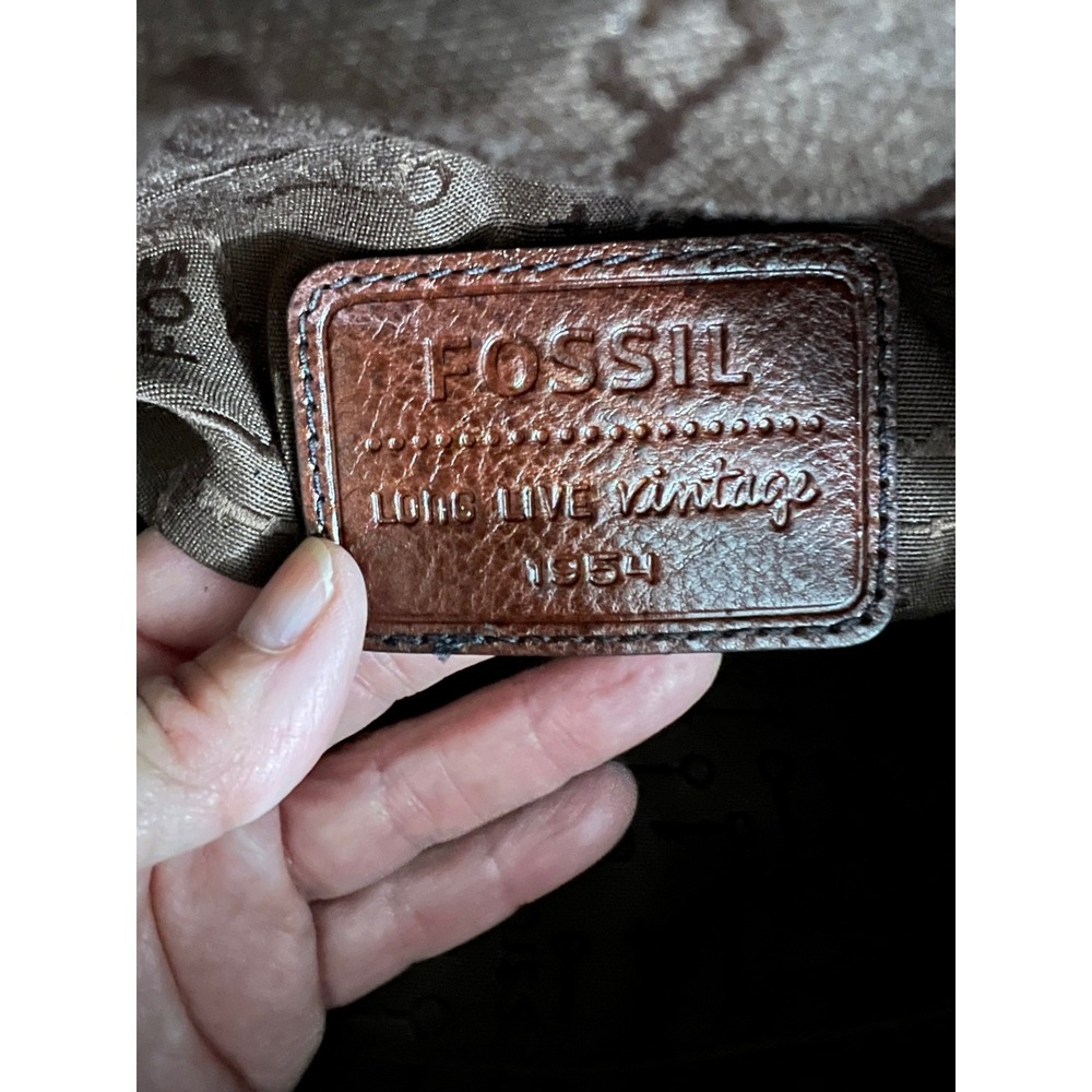 Fossil Vintage Reissue Weekender Leather Satchel Set w/ Matching Wallet Key - Picture 13 of 14